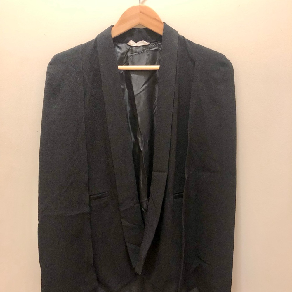 Sophie Rue Elegant Black Sleeveless Tuxedo Blazer size Medium